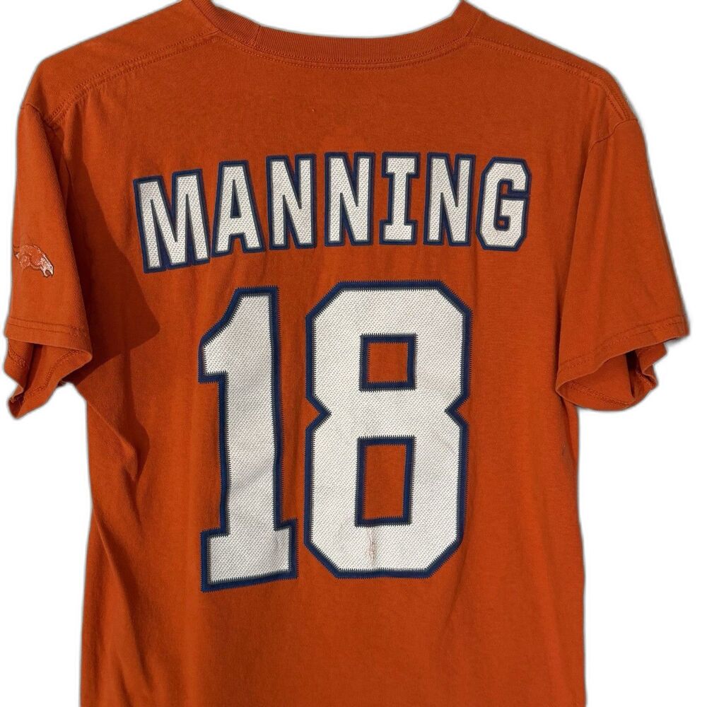 Peyton Manning Broncos T Shirt Mens M Orange NFL Team Apparel #18 Football